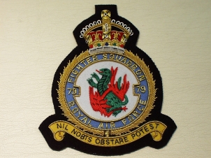 79 Fighter Squadron RAF KC blazer badge - Click Image to Close