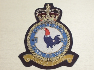 43 Squadron QC RAF blazer badge - Click Image to Close