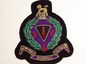Royal Marine Commando Ordnance Squadron blazer badge - Click Image to Close