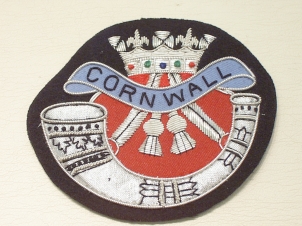 Duke of Cornwalls Light Infantry (Red Inset) blazer badge - Click Image to Close