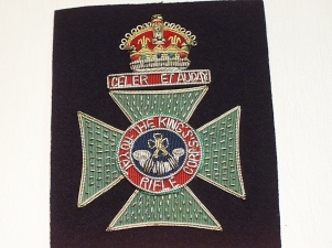 King's Royal Rifle Corps Kings Crown blazer badge - Click Image to Close