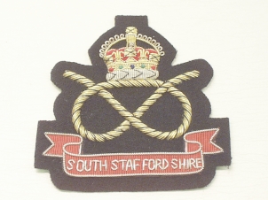South Staffordshire Regiment Kings Crown blazer badge 169 - Click Image to Close