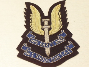 No 1 Rhodesian Special Air Service blazer badge - Click Image to Close