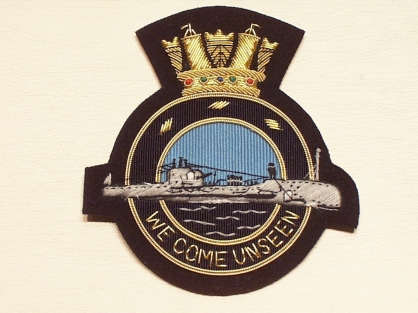 Submariners We Come Unseen Old Pattern (T boat) blazer badge 174 - Click Image to Close