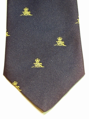 Royal Artillery (Gold Motifs on Navy) polyester crested tie 126 - Click Image to Close