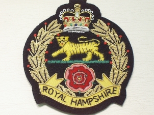Royal Hampshire Regiment blazer badge - Click Image to Close
