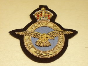 Royal Air Force blazer badge Kings Crown - Click Image to Close