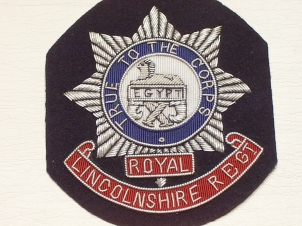 Royal Lincolnshire Regiment (Crested) blazer badge - Click Image to Close