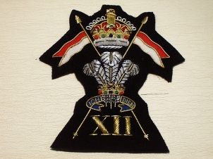 12th Royal Lancers KC blazer badge - Click Image to Close