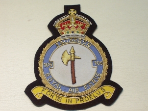 105 Bomber Squadron KC RAF blazer badge - Click Image to Close