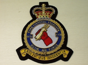 5131 (Bomb Disposal) RAF Squadron QC blazer badge - Click Image to Close