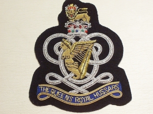 The Queens Royal Hussars blazer badge - Click Image to Close