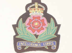 Intelligence Corps Kings crown blazer badge - Click Image to Close