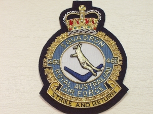 460 Squadron RAAF Queens Crown wire blazer badge - Click Image to Close