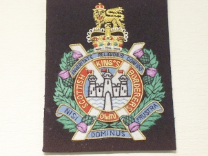 King's Own Scottish Borderers Queens Crown blazer badge - Click Image to Close