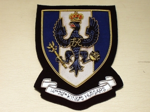 14th/20th Hussars (Shield) blazer badge 62 - Click Image to Close