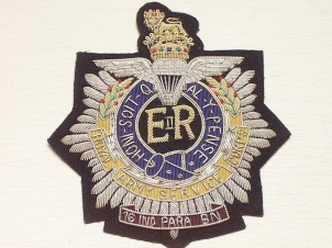 16th Independent Para Squadron RASC Queens Crown blazer badge - Click Image to Close