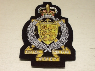 Royal Jersey Militia blazer badge - Click Image to Close
