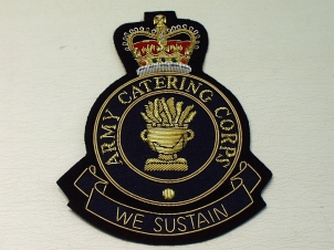 Army Catering Corps Queens Crown blazer badge - Click Image to Close
