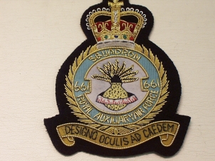 661 (Auxiliary) RAF Squadron QC blazer badge - Click Image to Close