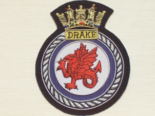 HMS Drake blazer badge - Click Image to Close
