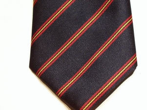 Royal Army Ordnance Corps (Old Pattern) polyester striped tie - Click Image to Close