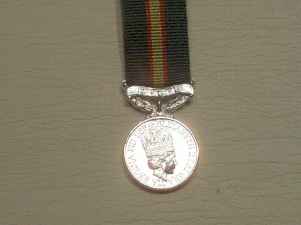 Ulster Defence Regiment Volunteer Service Medal miniature medal - Click Image to Close