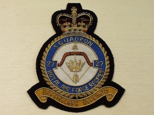 27 Squadron RAF Regiment blazer badge - Click Image to Close