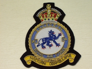 96 Squadron RAF Kings Crown blazer badge - Click Image to Close