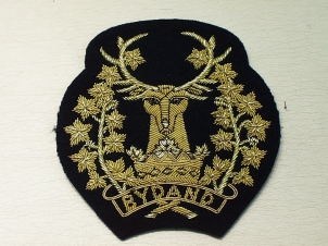 Gordon Highlanders (1st BN) on Green) blazer badge - Click Image to Close