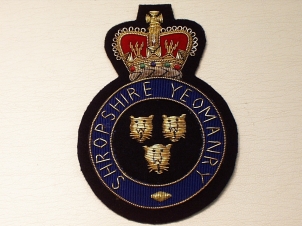 Shropshire Yeomanry blazer badge - Click Image to Close