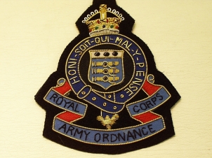 Royal Army Ordnance Corps (RAOC) 1919-47 blazer badge - Click Image to Close