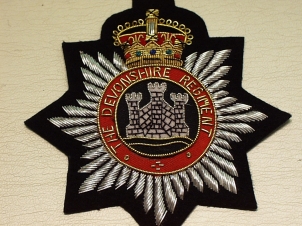 Devonshire Regiment Kings Crown blazer badge - Click Image to Close
