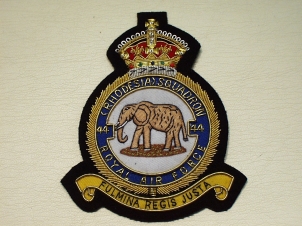 44 RAF Rhodesia Squadron KC blazer badge - Click Image to Close