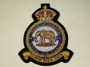44 RAF Rhodesia Squadron KC blazer badge - Click Image to Close