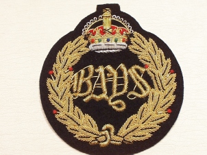 Queen's Bays (2nd Dragoon Guards) Kings Crown blazer badge 12 - Click Image to Close