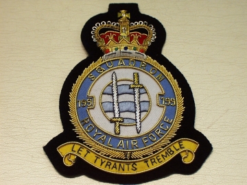199 Sqdn QC RAF wire blazer badge - Click Image to Close