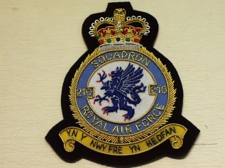 210 Squadron QC wire blazer badge - Click Image to Close