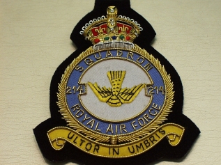214 Squadron RAF King's Crown blazer badge - Click Image to Close