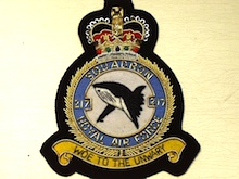 217 Squadron QC wire blazer badge - Click Image to Close