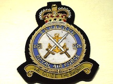 225 Squadron RAF QC blazer badge - Click Image to Close