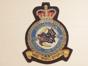 144 RAF Sqdn QC blazer badge - Click Image to Close