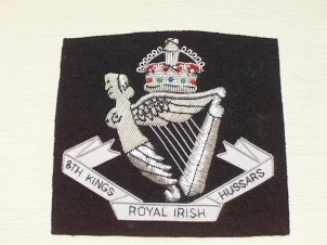 8th Kings Royal Irish Hussars KC blazer badge 56 - Click Image to Close