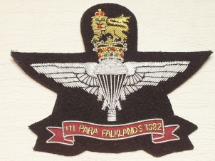 3 Para Falklands 1982 blazer badge - Click Image to Close