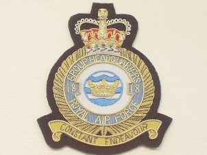 18 Group Headquarters RAF blazer badge - Click Image to Close