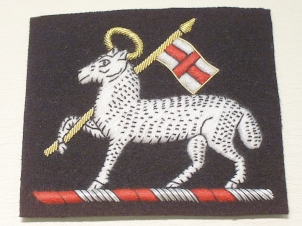 Queen's Royal Regiment Lamb and Flag blazer badge 104 - Click Image to Close