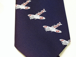 Spitfire motif polyester tie - Click Image to Close