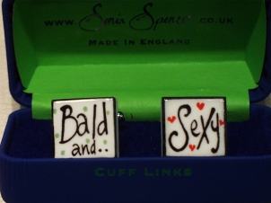 Bald and Sexy cufflinks - Click Image to Close