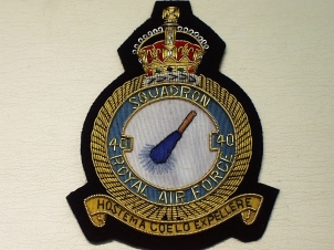 40 Squadron RAF KC blazer badge - Click Image to Close