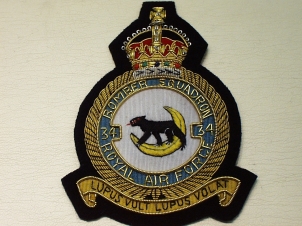 34 Sqdn RAF KC blazer badge - Click Image to Close